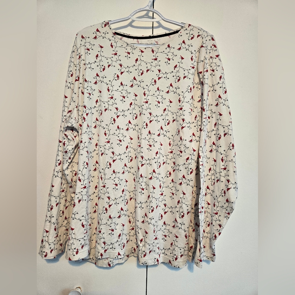 Croft & Barrow Cardinal Print‎ Blouse